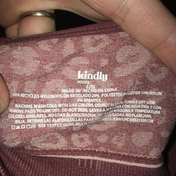 Kindley Yours L mauve cheetah spots sports bra - Picture 3 of 3